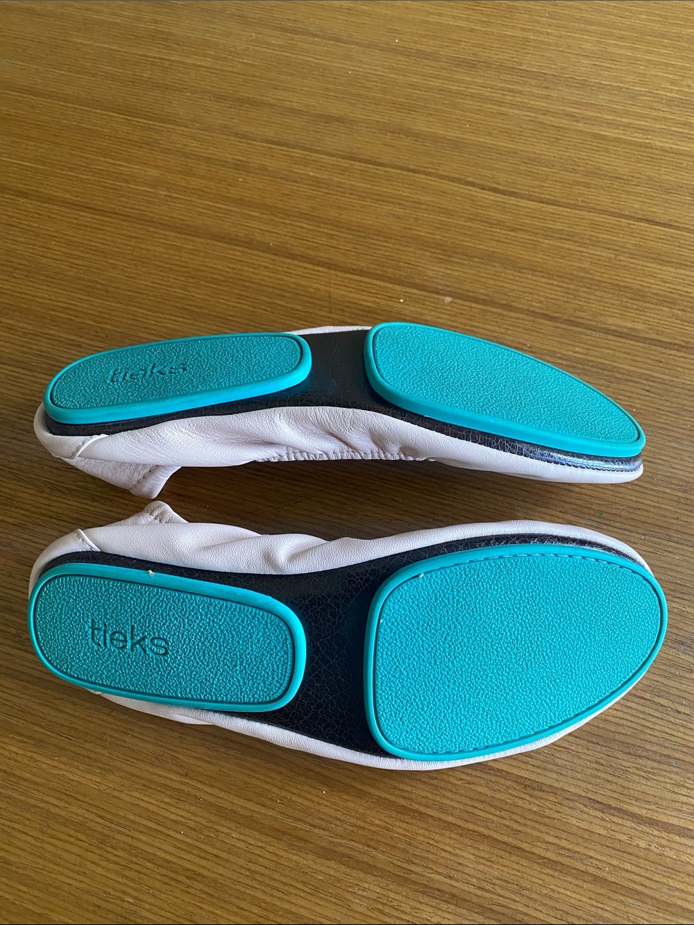 Tieks by Gavrieli Ballerina Pink Ballet Flats Teal Accent and Sole 7 - Picture 6 of 6